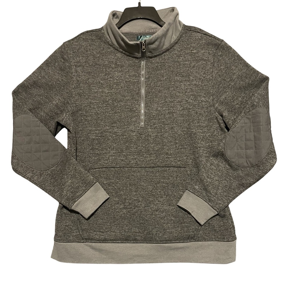 Arthur Beale Grey Knit Pullover Quarter-Zip Sweater Men's Size L